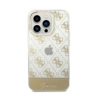   Guess Peony Glitter Script Logo Apple iPhone 14 Pro Max hátlap tok, arany