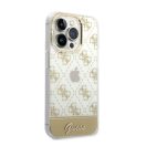 Guess Peony Glitter Script Logo Apple iPhone 14 Pro Max hátlap tok, arany