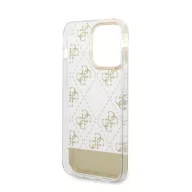   Guess Peony Glitter Script Logo Apple iPhone 14 Pro Max hátlap tok, arany