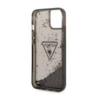   Guess Liquid Glitter Triangle Logo Apple iPhone 14 hátlap tok, fekete
