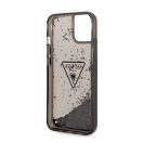 Guess Liquid Glitter Triangle Logo Apple iPhone 14 Plus hátlap tok, fekete