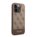 Guess 4G Stripe Apple iPhone 14 Pro szilikon hátlap tok, barna