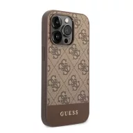   Guess 4G Stripe Apple iPhone 14 Pro szilikon hátlap tok, barna