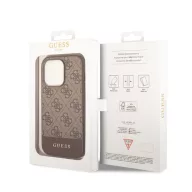   Guess 4G Stripe Apple iPhone 14 Pro szilikon hátlap tok, barna