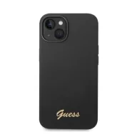   Guess Liquid Silicone Metal Logo Apple iPhone 14 Plus hátlap tok, fekete