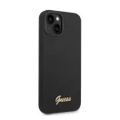 Guess Liquid Silicone Metal Logo Apple iPhone 14 Plus hátlap tok, fekete