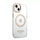 Guess Transparent MagSafe Apple iPhone 14 hátlap tok, arany