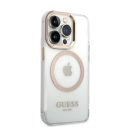 Guess Transparent MagSafe Apple iPhone 14 Pro hátlap tok, arany