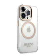   Guess Transparent MagSafe Apple iPhone 14 Pro hátlap tok, arany