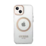   Guess Transparent MagSafe Apple iPhone 14 Plus hátlap tok, arany