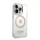 Guess Transparent MagSafe Apple iPhone 14 Pro Max hátlap tok, arany