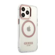   Guess Transparent MagSafe Apple iPhone 13 Pro hátlap tok, rózsaszín