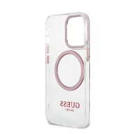   Guess Transparent MagSafe Apple iPhone 13 Pro hátlap tok, rózsaszín