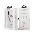 Guess Transparent MagSafe Apple iPhone 13 Pro hátlap tok, rózsaszín