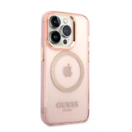  Guess Translucent MagSafe Apple iPhone 14 Pro hátlap tok, rózsaszín