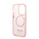 Guess Translucent MagSafe Apple iPhone 14 Pro hátlap tok, rózsaszín