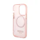 Guess Translucent MagSafe Apple iPhone 14 Pro Max hátlap tok, rózsaszín