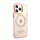 Guess Translucent MagSafe Apple iPhone 13 Pro hátlap tok, rózsaszín