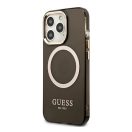 Guess Translucent MagSafe Apple iPhone 13 Pro hátlap tok, fekete