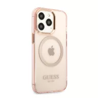   Guess Translucent MagSafe Apple iPhone 13 Pro Max hátlap tok, rózsaszín