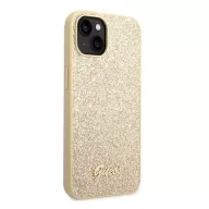  Guess Glitter Flakes Metal Logo Apple iPhone 14 hátlap tok, arany