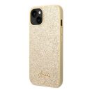 Guess Glitter Flakes Metal Logo Apple iPhone 14 Plus hátlap tok, arany