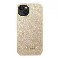   Guess Glitter Flakes Metal Logo Apple iPhone 14 Plus hátlap tok, arany