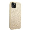 Guess Glitter Flakes Metal Logo Apple iPhone 14 Plus hátlap tok, arany