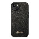 Guess Glitter Flakes Metal Logo Apple iPhone 14 Plus hátlap tok, fekete