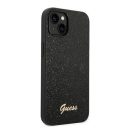 Guess Glitter Flakes Metal Logo Apple iPhone 14 Plus hátlap tok, fekete