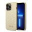 Guess Glitter Flakes Metal Logo Apple iPhone 14 Pro hátlap tok, arany