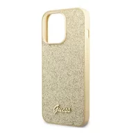   Guess Glitter Flakes Metal Logo Apple iPhone 14 Pro hátlap tok, arany