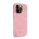 Guess Croco with Metal Camera Outline Apple iPhone 14 Pro hátlap tok, rózsaszín
