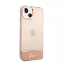 Guess Camera Outline Translucent Apple iPhone 14 Plus hátlap tok, rózsaszín