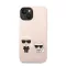 Karl Lagerfeld and Choupette Liquid szilikon hátlap tok Apple iPhone 14 Plus, rózsaszín
