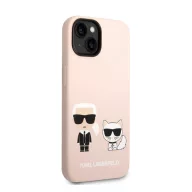   Karl Lagerfeld and Choupette Liquid szilikon hátlap tok Apple iPhone 14 Plus, rózsaszín