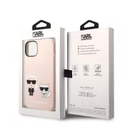   Karl Lagerfeld and Choupette Liquid szilikon hátlap tok Apple iPhone 14 Plus, rózsaszín