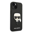 Karl Lagerfeld Head Saffiano bőr hátlap tok Apple iPhone 14 Plus, fekete