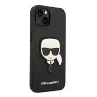   Karl Lagerfeld Head Saffiano bőr hátlap tok Apple iPhone 14 Plus, fekete