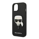 Karl Lagerfeld Head Saffiano bőr hátlap tok Apple iPhone 14 Plus, fekete