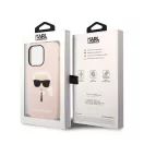 Karl Lagerfeld Head Liquid szilikon hátlap tok Apple iPhone 14 Pro Max, rószaszín