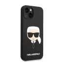 Karl Lagerfeld Head Liquid szilikon hátlap tok Apple iPhone 14 Plus, fekete