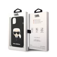   Karl Lagerfeld Head Liquid szilikon hátlap tok Apple iPhone 14 Plus, fekete