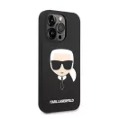 Karl Lagerfeld Head Liquid szilikon hátlap tok Apple iPhone 14 Pro Max, fekete
