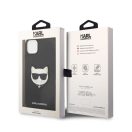 Karl Lagerfeld Choupette Head Saffiano bőr hátlap tok Apple iPhone 14 Plus, fekete