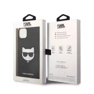   Karl Lagerfeld Choupette Head Saffiano bőr hátlap tok Apple iPhone 14 Plus, fekete