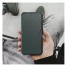 Razor book Samsung Galaxy A12 flip tok, sötétzöld