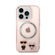   Karl Lagerfeld and Choupette MagSafe hátlap tok Apple iPhone 14 Pro, rózsaszín