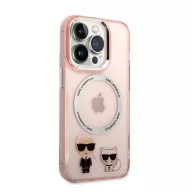   Karl Lagerfeld and Choupette MagSafe hátlap tok Apple iPhone 14 Pro, rózsaszín