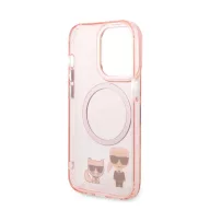   Karl Lagerfeld and Choupette MagSafe hátlap tok Apple iPhone 14 Pro, rózsaszín